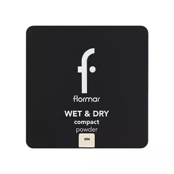 Компактная пудра для сухого и влажного нанесения Flormar, цвет 004 sandy vanilla, 10 гр