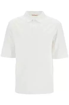 Компактная рубашка-поло из джерси Marni для мужчин, белый