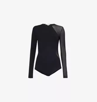 Компактное чудо, трикотажное боди с длинными рукавами Stella Mccartney, черный