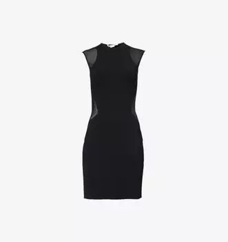 Компактное чудо трикотажное мини-платье без рукавов Stella Mccartney, черный