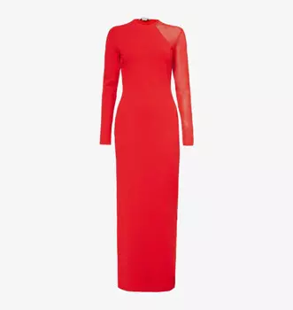 Компактное чудо, трикотажное платье миди с круглым вырезом Stella Mccartney, красный