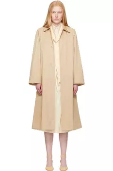 Компактное хлопковое твиловое пальто Lemaire, бежевый