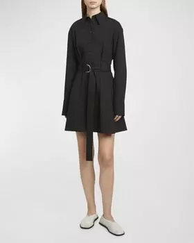 Компактное мини-платье-рубашка Viola из поплина Proenza Schouler, цвет Black