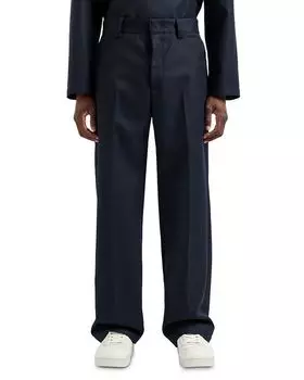 Компактные брюки Regular Fit с широкими штанинами из плотного габардина Emporio Armani, синий