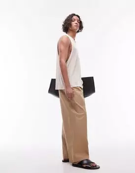 Компактные широкие брюки из хлопка Topman