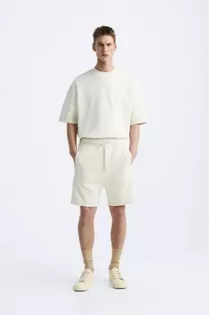 Компактные шорты-бермуды для спортивных детей ZARA, устрично-белый