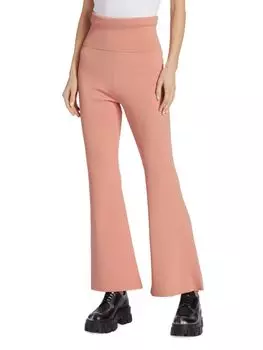 Компактные трикотажные расклешенные брюки Stella Mccartney, цвет Rose