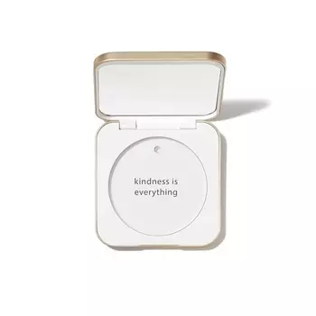 Компактный алюминиевый корпус Jane Iredale многоразового использования с магнитной застежкой и внутренним зеркалом для использования в дороге, белый цвет