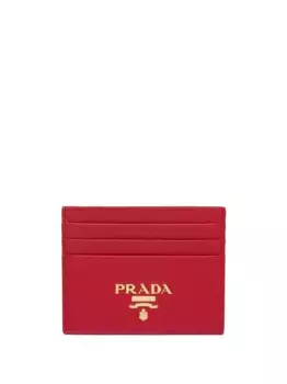Компактный кардхолдер с логотипом Prada, красный