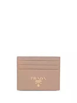Компактный кардхолдер с логотипом Prada, розовый
