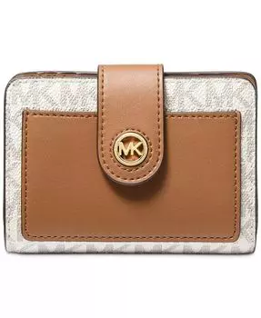 Компактный карманный кошелек Charm Small Tab Michael Kors, коричневый