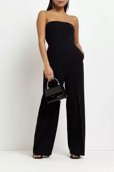 Компактный корсетный комбинезон с вырезом Bardot River Island, черный