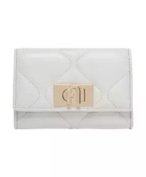 Компактный кошелек из стеганой наппы с поворотным замком Furla, белый