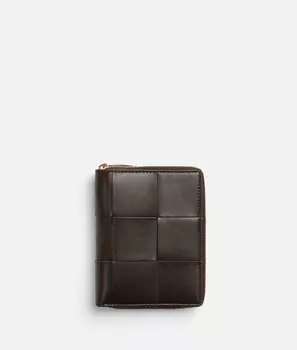 Компактный кошелек на молнии Bottega Veneta, карамельный