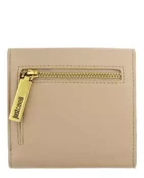 Компактный кошелек с металлическим логотипом Just Cavalli, цвет Taupe