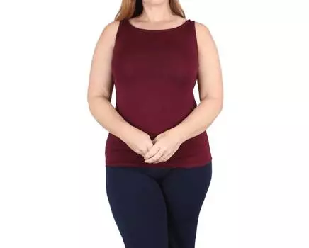 Компактный топ с вырезом «лодочка» в цвете бордо Undersummers