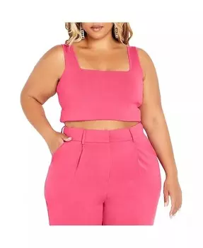 Компактный трикотажный топ больших размеров Lanie CITY CHIC, розовый