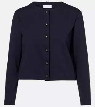 Компактный вязаный кардиган Thom Browne, темно-синий