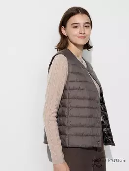 Компактный жилет puffertech Uniqlo, коричневый