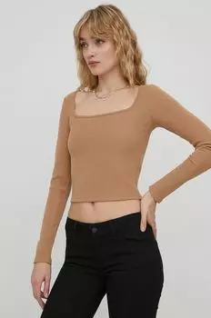 Компания Холлистер длинный рукав Hollister Co., коричневый