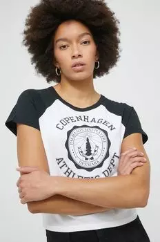 Компания Холлистер хлопковая футболка Hollister Co., черный