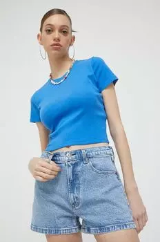 Компания Холлистер хлопковая футболка Hollister Co., синий