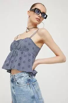 Компания Холлистер хлопковый топ Hollister Co., темно-синий