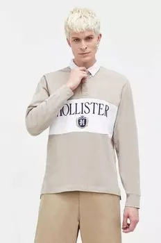 Компания Холлистер хлопок с длинным рукавом Hollister Co., коричневый