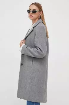 Компания Холлистер полушерстяное пальто Hollister Co., серый