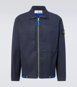 Компас хлопковая парусиновая рубашка-оверсайз Stone Island, темно-синий