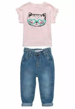 КОМПЛЕКТ 2 ШТ. Джинсы прямого кроя 2 PCS SET MINOTI, цвет pink light/blue denim