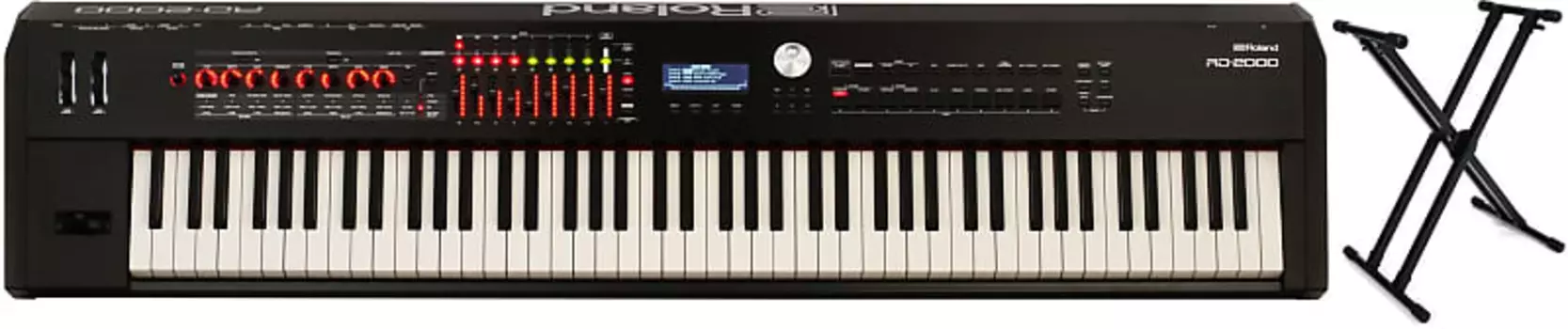 Комплект 88-клавишного сценического фортепиано Roland RD-2000 со сценическими подставками KS8291XX Стойка для клавишных инструментов с надежной конструкцией Roland + On-Stage RD-2000=1 KS8291XX=1