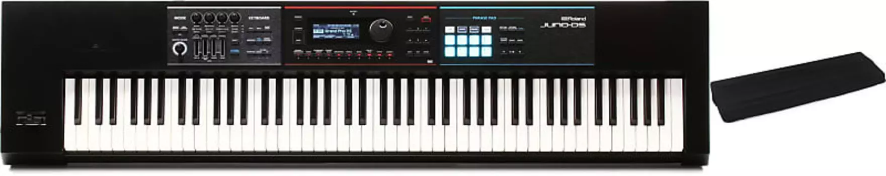 Комплект 88-клавишного синтезатора Roland JUNO-DS88 с пылезащитным чехлом для 88-клавишной клавиатуры On-Stage KDA7088 — черный Roland + On-Stage JUNO-DS88=1 KDA7088B=1
