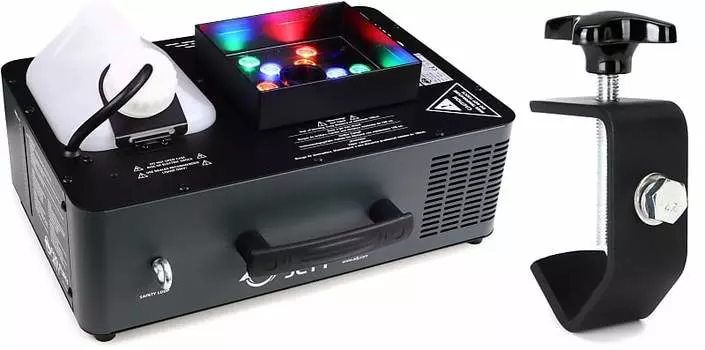 Комплект ADJ Fog Fury Jett с RGBA-подсветкой и вертикальным дымогенератором с C-образным зажимом ADJ American DJ FOG823=1 C-CLAMP=1