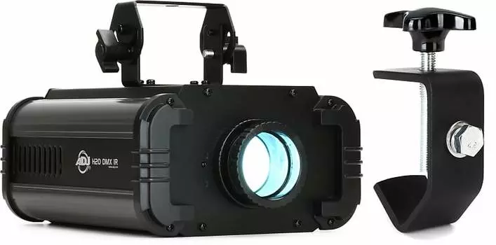 Комплект ADJ H2O DMX IR, 80 Вт, 5-цветный DMX с водяным эффектом, с зажимом ADJ C-Clamp American DJ H2O181=1 C-CLAMP=1