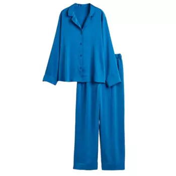 Комплект атласной пижамы H&amp;M, синий