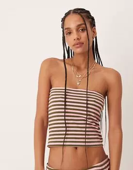 Комплект бандо ASOS DESIGN в полоску зеленого и розового цвета