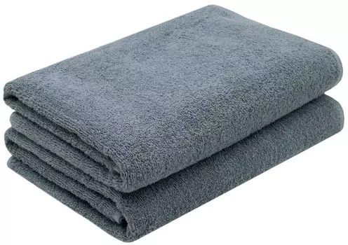 Комплект банных полотенец, 2 шт., 70х140 см, синий, хлопок Zollner, серый