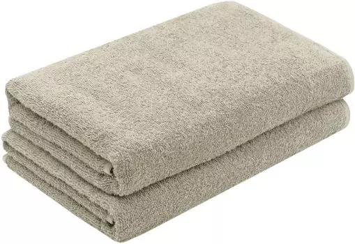 Комплект банных полотенец, 2 шт., 70х140 см, светло-серый, хлопок Zollner, светло-коричневый