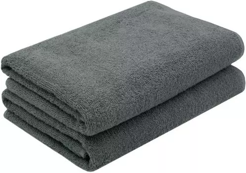 Комплект банных полотенец, 2 шт., 70х140 см, фанго (коричнево-серый), хлопок Zollner, темно-серый