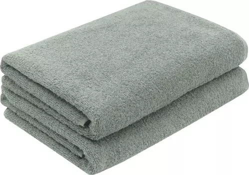 Комплект банных полотенец, 2 шт., 70х140 см, серо-коричневый, хлопок Zollner, светло-серый