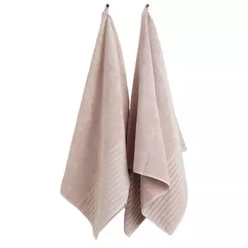 Комплект банных полотенец H&M Home Cotton 2 штуки, бежевый