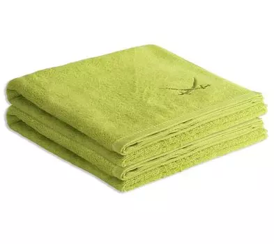 Комплект банных полотенец Sansibar Sylt, 2 шт., из серии махровых «Классик», 2 шт., зеленый, качественная саблевидная вышивка, прост в уходе, безопасен для кожи.