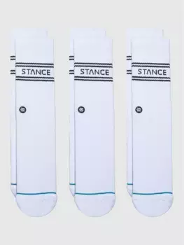 Комплект базовых носков из трех пар Stance, белый