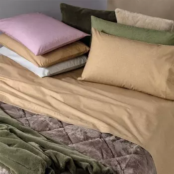 Комплект белья для двуспальной кровати Shadow из фланели Riviera, белый