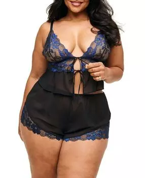 Комплект белья Tammy Plus-Size: топ и шорты Adore Me, черный