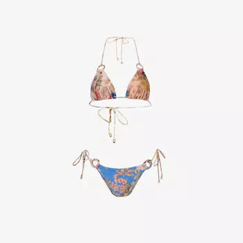 Комплект бикини August с цветочным принтом Zimmermann, цвет spliced