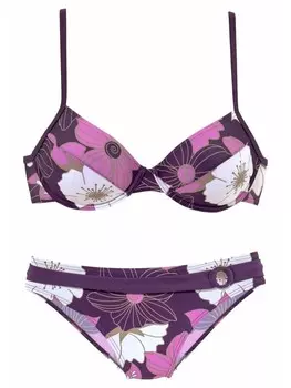 Комплект бикини LASCANA, цвет lila-bedruckt