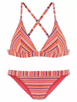 Комплект бикини LASCANA, цвет orange/gestreift