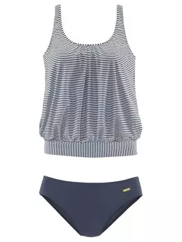 Комплект бикини LASCANA Oversize Tankini, цвет marine-gestreift